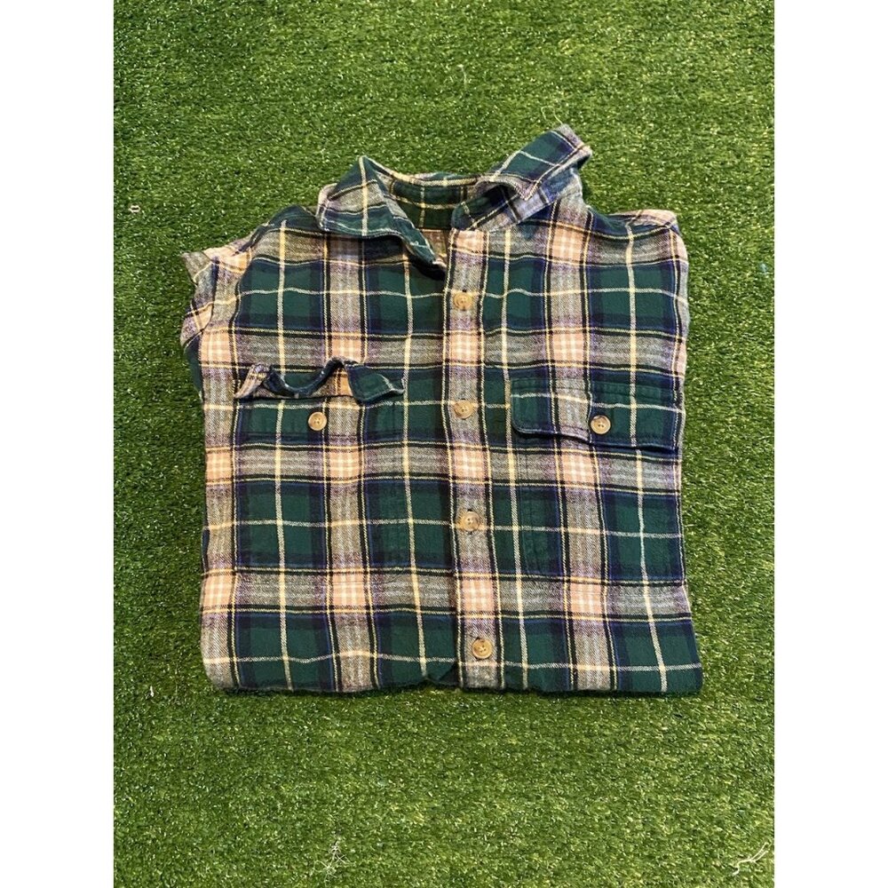 Teton gravity research shirt mens small green flannel hiking ski snowboard 28